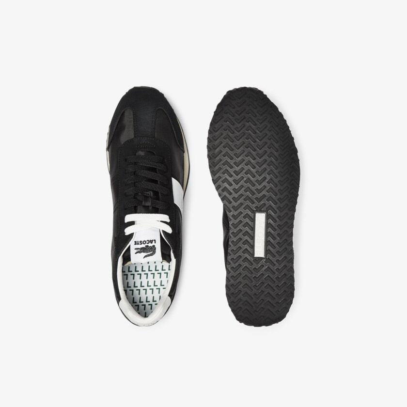 Sapatilhas Pretas Cinzentas Masculino Lacoste Court Pace Textile and Suede LL1-77107K9