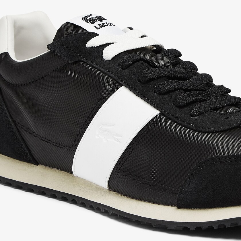 Sapatilhas Pretas Cinzentas Masculino Lacoste Court Pace Textile and Suede LL1-77107K9