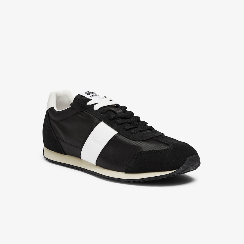 Sapatilhas Pretas Cinzentas Masculino Lacoste Court Pace Textile and Suede LL1-77107K9