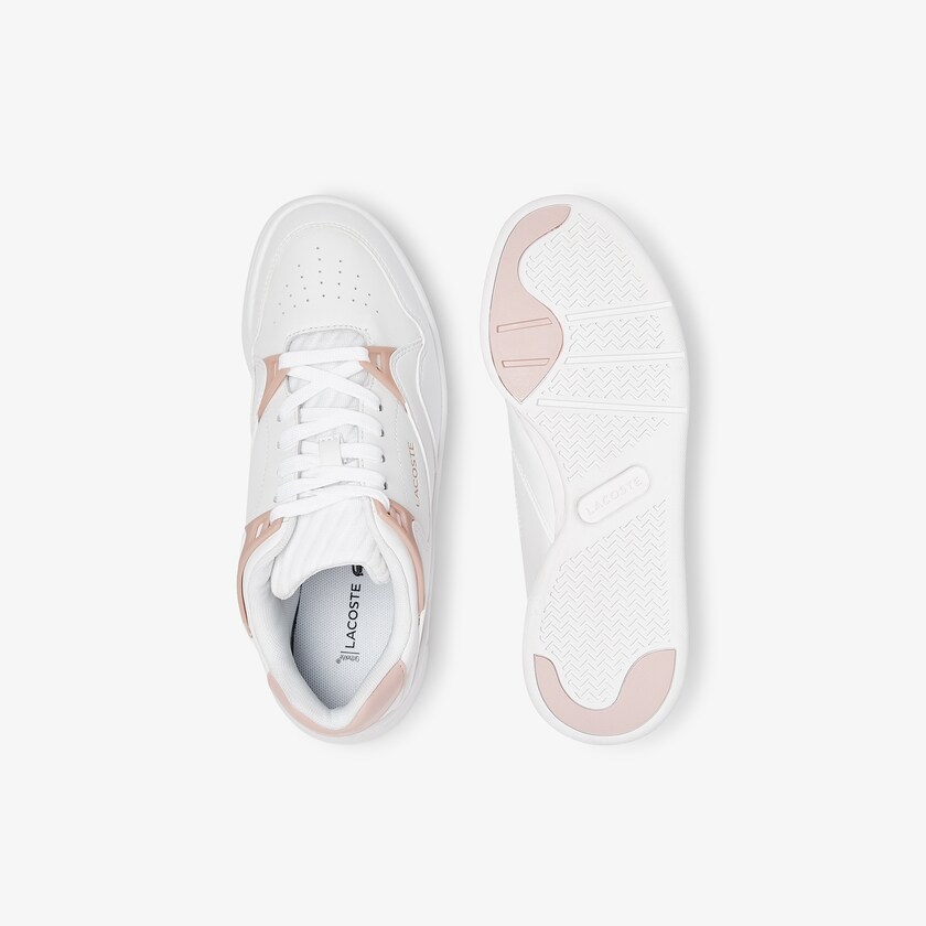 Sapatilhas Branco Rosa Feminino Lacoste Court Slam Leather WT5-53235F9