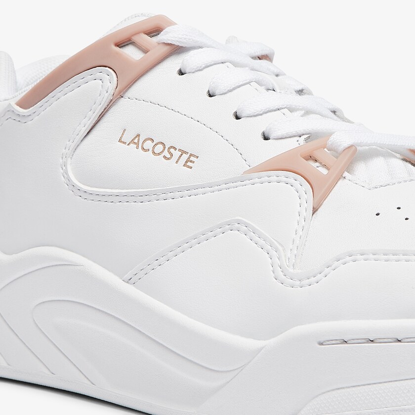 Sapatilhas Branco Rosa Feminino Lacoste Court Slam Leather WT5-53235F9