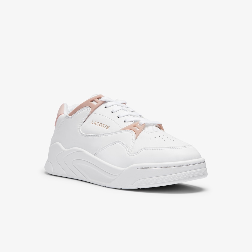 Sapatilhas Branco Rosa Feminino Lacoste Court Slam Leather WT5-53235F9