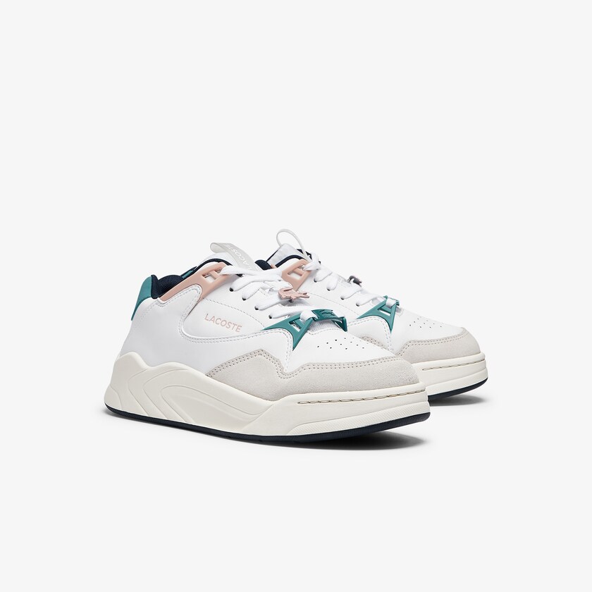 Sapatilhas Branco Rosa Feminino Lacoste Court Slam Synthetic and Leather OQ3-00730P7