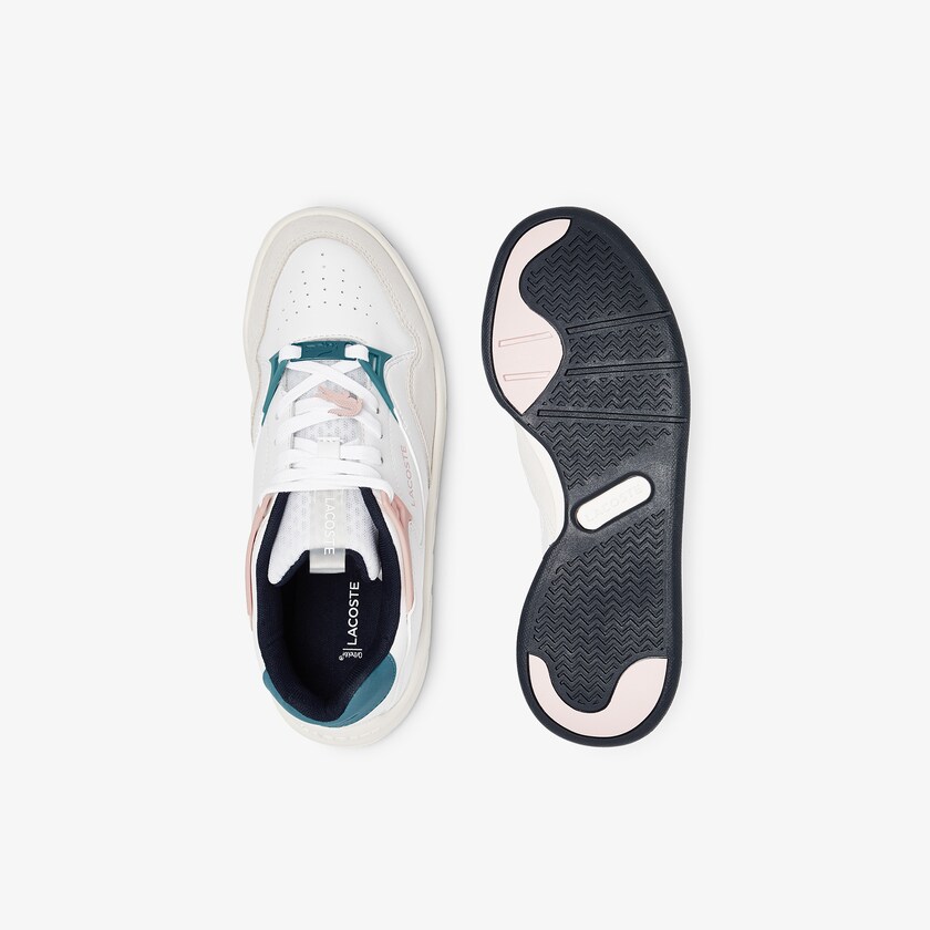 Sapatilhas Branco Rosa Feminino Lacoste Court Slam Synthetic and Leather OQ3-00730P7