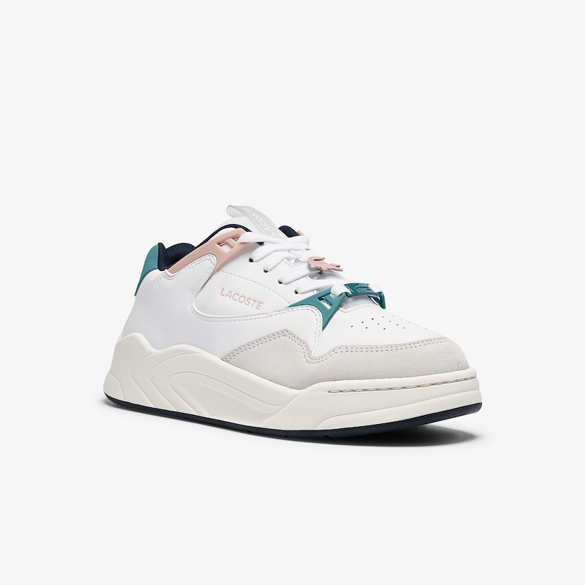 Sapatilhas Branco Rosa Feminino Lacoste Court Slam Synthetic and Leather OQ3-00730P7