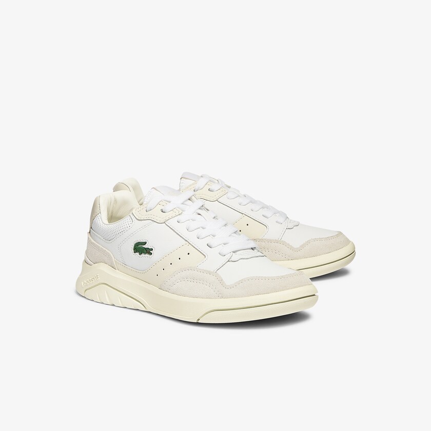 Sapatilhas Branco Branco Feminino Lacoste Game Advance Luxe Leather and Suede JL1-02510H9