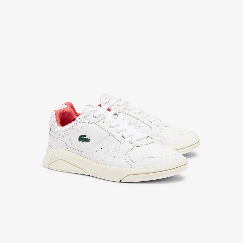 Sapatilhas Branco Bege Feminino Lacoste Game Advance Luxe Leather GC5-72387G5