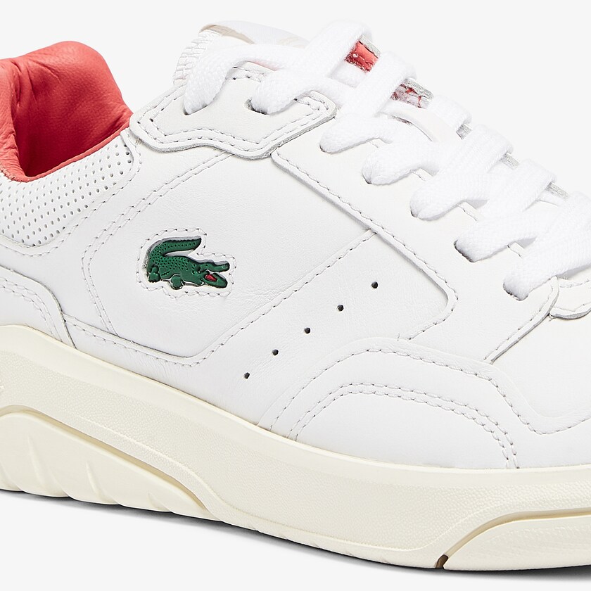 Sapatilhas Branco Bege Feminino Lacoste Game Advance Luxe Leather GC5-72387G5