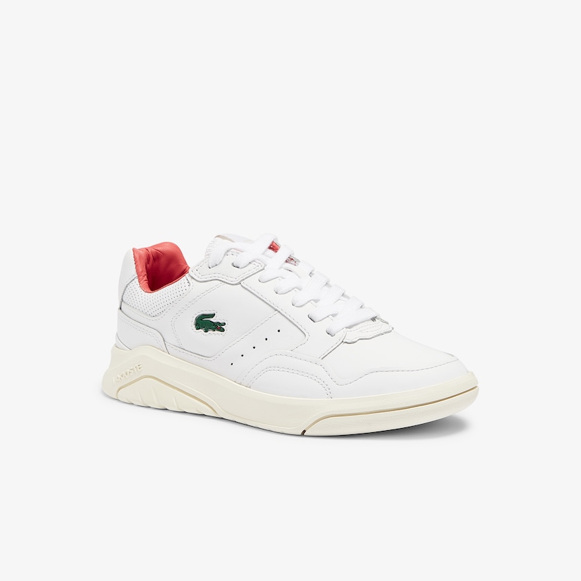 Sapatilhas Branco Bege Feminino Lacoste Game Advance Luxe Leather GC5-72387G5