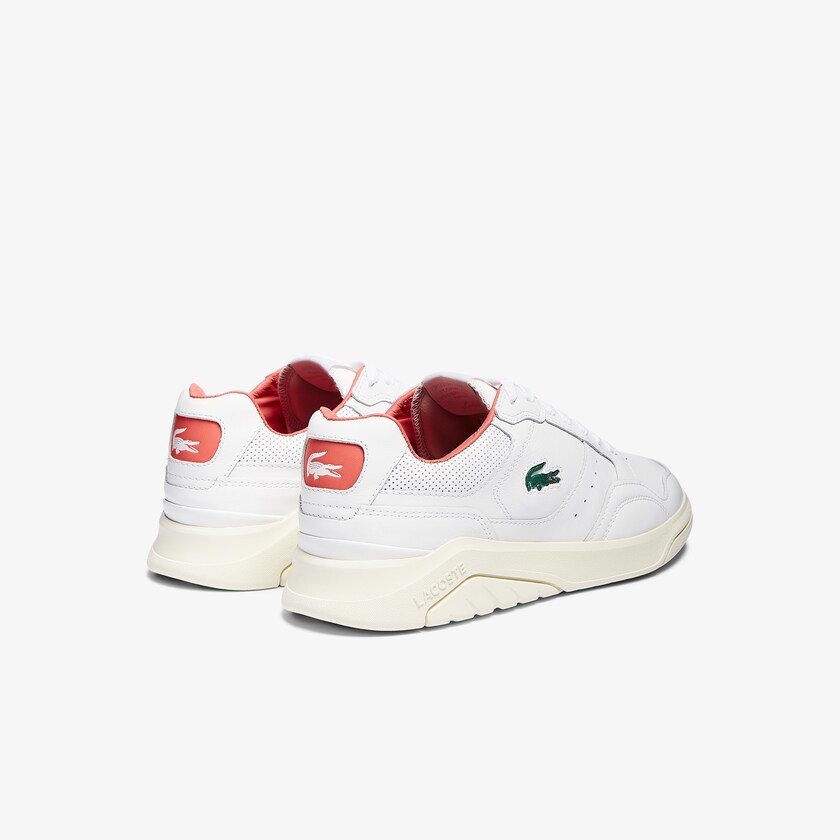 Sapatilhas Branco Rosa Masculino Lacoste Game Advance Luxe Leather and Suede UB8-73737A4