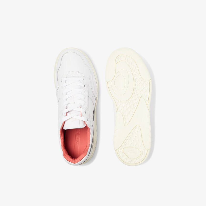 Sapatilhas Branco Rosa Masculino Lacoste Game Advance Luxe Leather and Suede UB8-73737A4