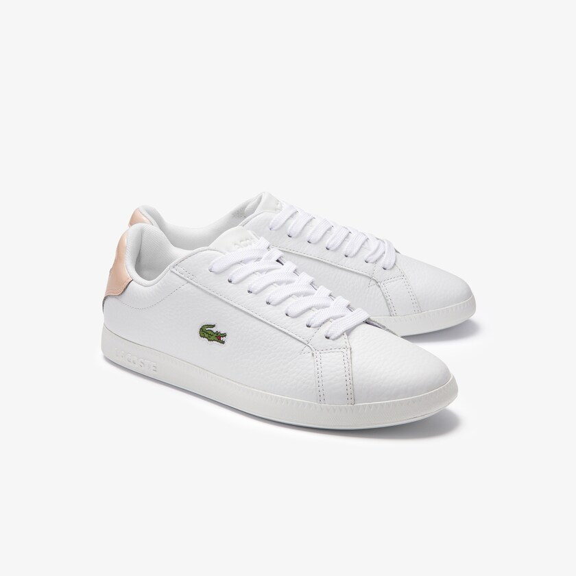Sapatilhas Branco Luz Laranja Feminino Lacoste Graduate Leather JQ4-36233L4