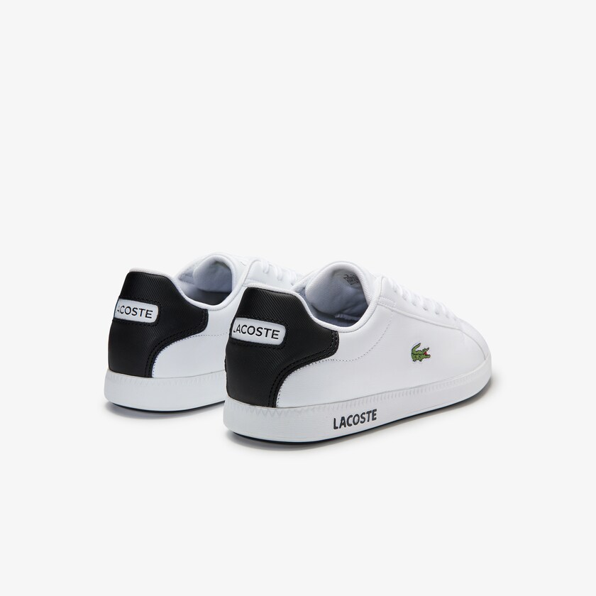 Sapatilhas Branco Pretas Masculino Lacoste Graduate Leather HI9-72697Y7
