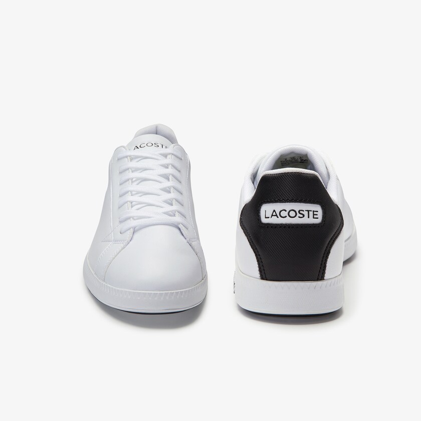 Sapatilhas Branco Pretas Masculino Lacoste Graduate Leather HI9-72697Y7