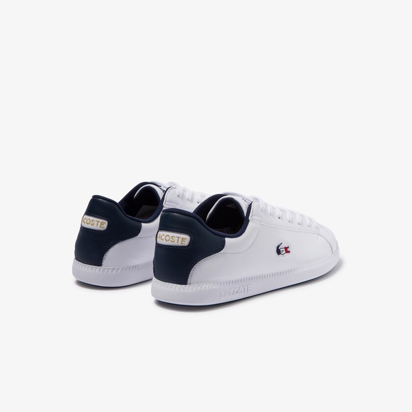 Sapatilhas Branco Bege Masculino Lacoste Graduate Tricolore Leather and Synthetic JC2-07290E1
