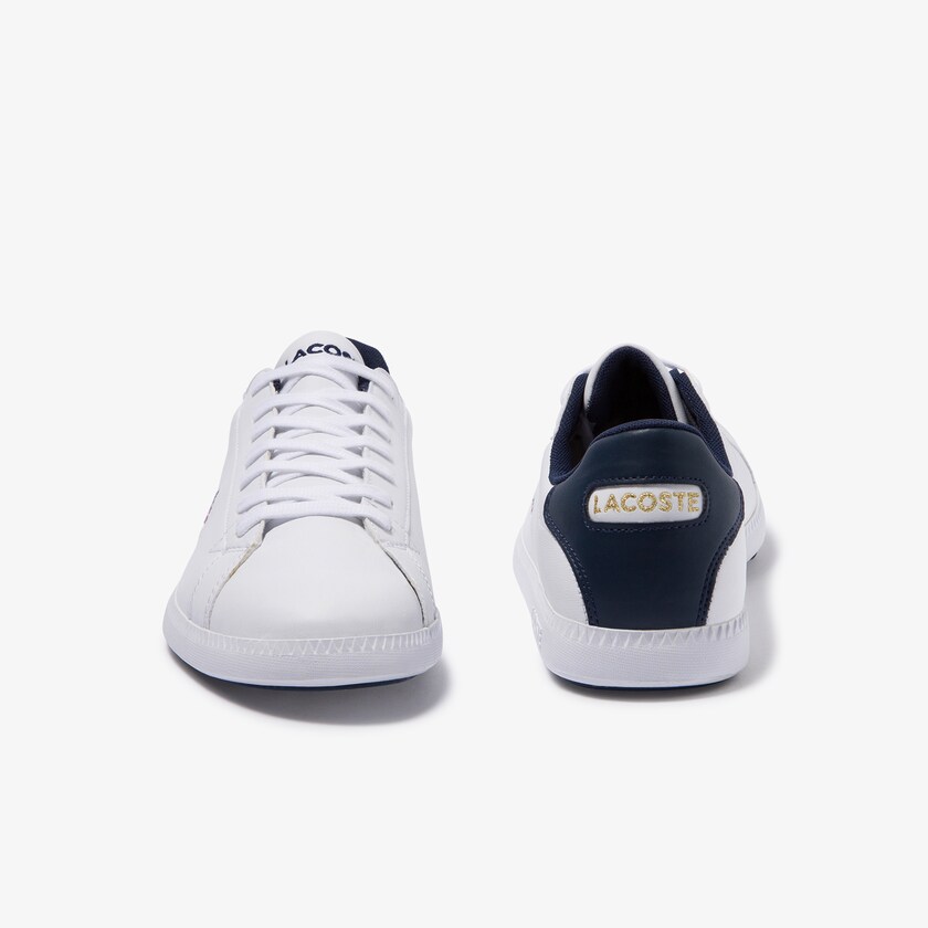 Sapatilhas Branco Bege Masculino Lacoste Graduate Tricolore Leather and Synthetic JC2-07290E1
