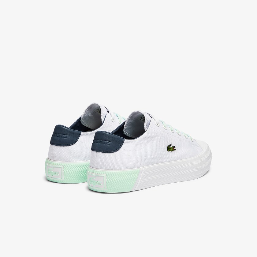 Sapatilhas Branco Luz Azuis Feminino Lacoste Gripshot Canvas and Leather VE2-80898H1