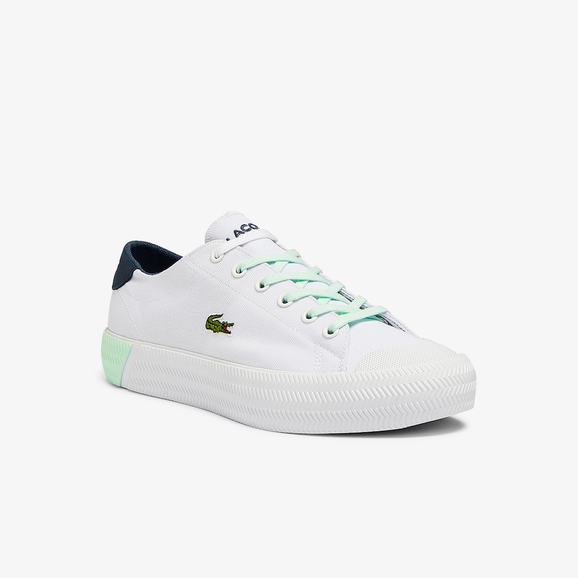 Sapatilhas Branco Luz Azuis Feminino Lacoste Gripshot Canvas and Leather VE2-80898H1
