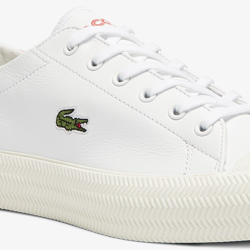 Sapatilhas Branco Bege Feminino Lacoste Gripshot Leather and Suede XH9-05030Y3
