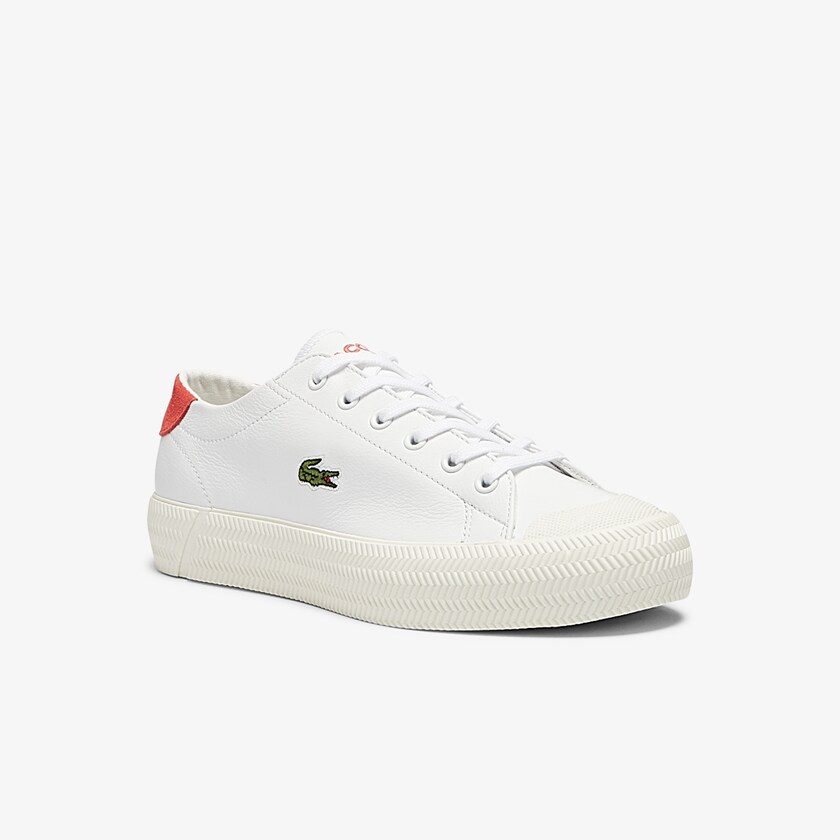 Sapatilhas Branco Bege Feminino Lacoste Gripshot Leather and Suede XH9-05030Y3
