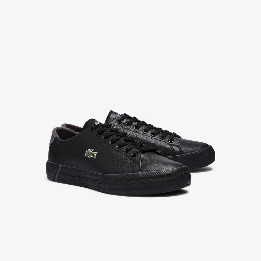 Sapatilhas Pretas Masculino Lacoste Gripshot Tumbled Leather BN9-63406Q0