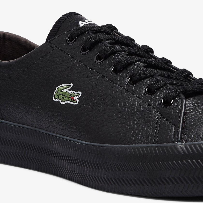 Sapatilhas Pretas Masculino Lacoste Gripshot Tumbled Leather BN9-63406Q0