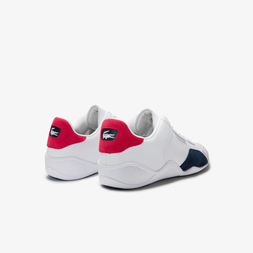 Sapatilhas Branco Azul Marinho Vermelhas Masculino Lacoste Hapona Leather and Synthetic OE4-25652B1
