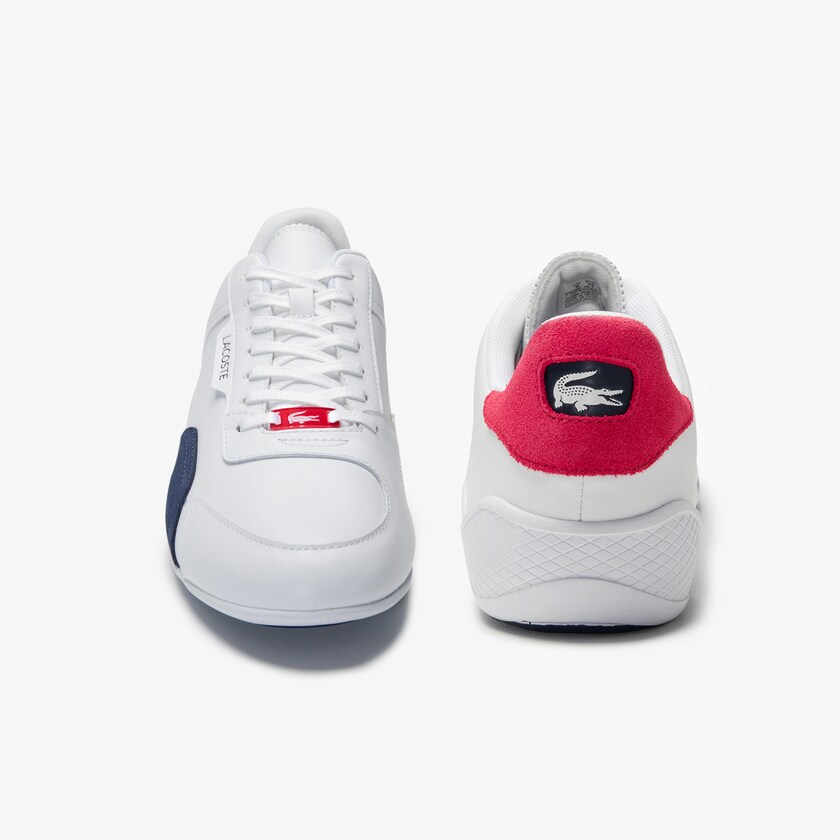 Sapatilhas Branco Azul Marinho Vermelhas Masculino Lacoste Hapona Leather and Synthetic OE4-25652B1