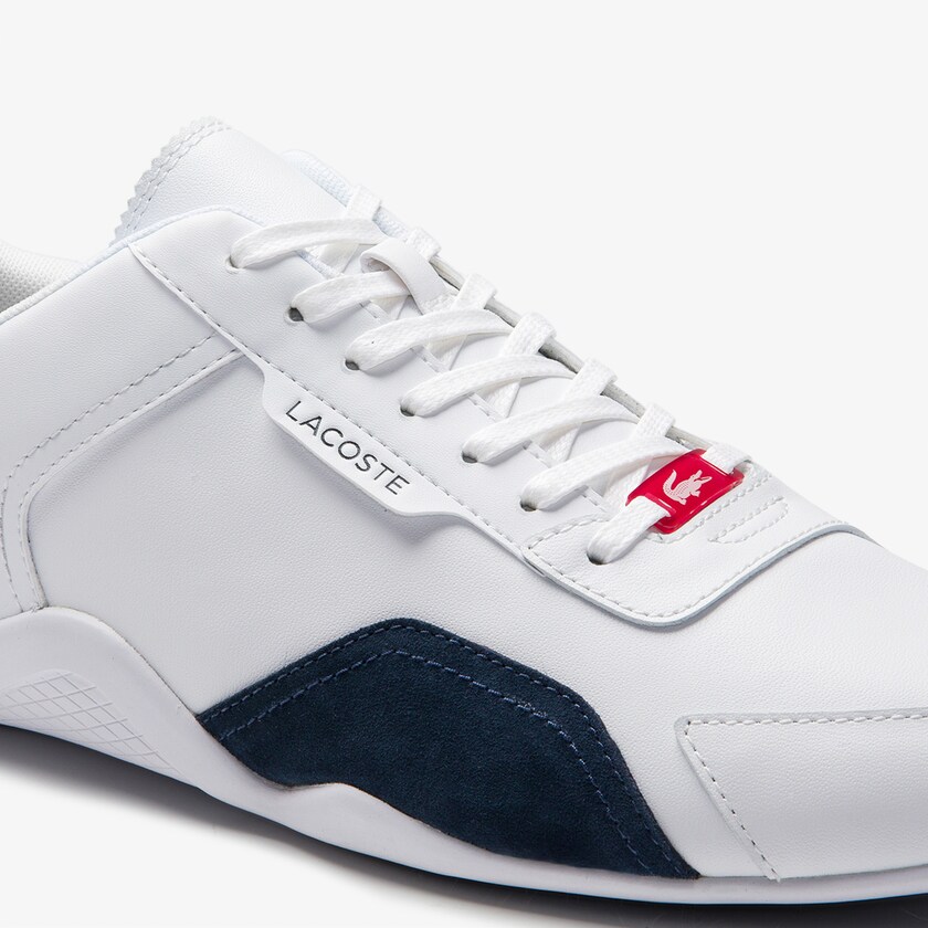 Sapatilhas Branco Azul Marinho Vermelhas Masculino Lacoste Hapona Leather and Synthetic OE4-25652B1
