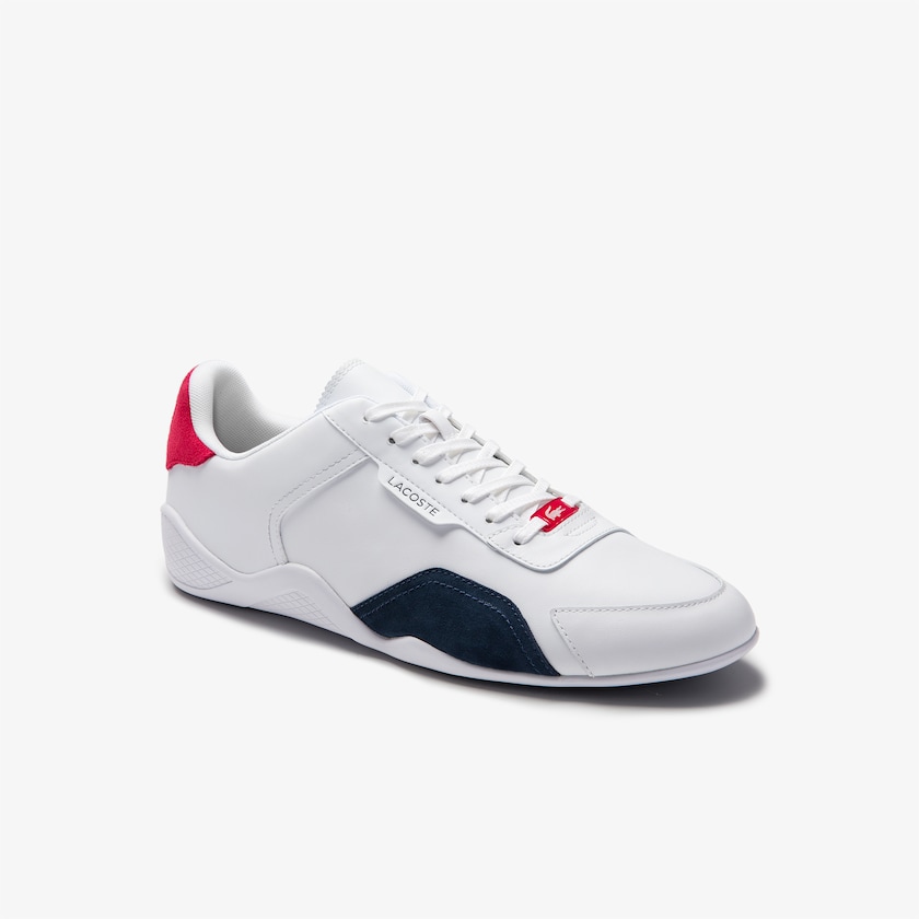 Sapatilhas Branco Azul Marinho Vermelhas Masculino Lacoste Hapona Leather and Synthetic OE4-25652B1