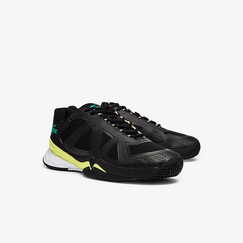 Sapatilhas Pretas Luz Amarelas Masculino Lacoste LC Scale II Textile NB9-65376D7