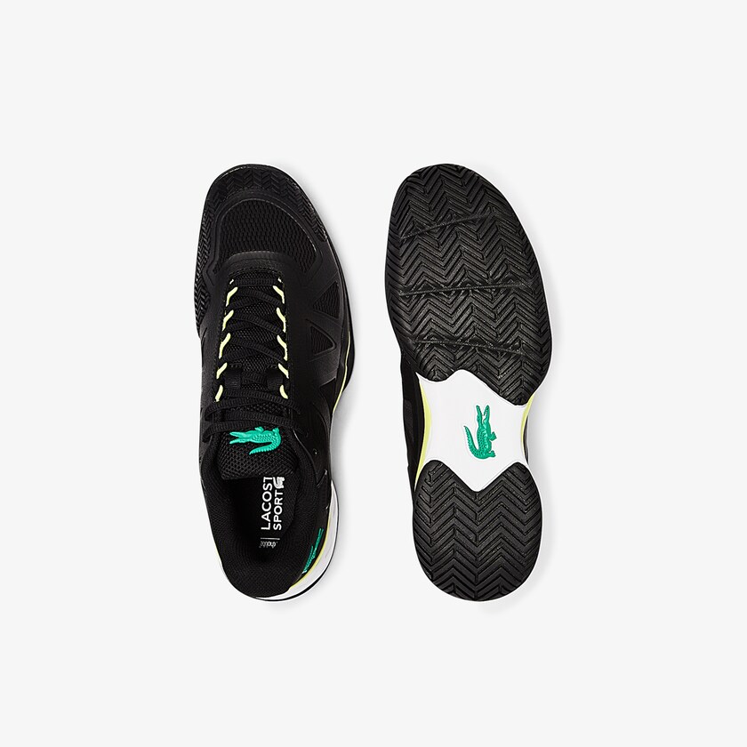 Sapatilhas Pretas Luz Amarelas Masculino Lacoste LC Scale II Textile NB9-65376D7
