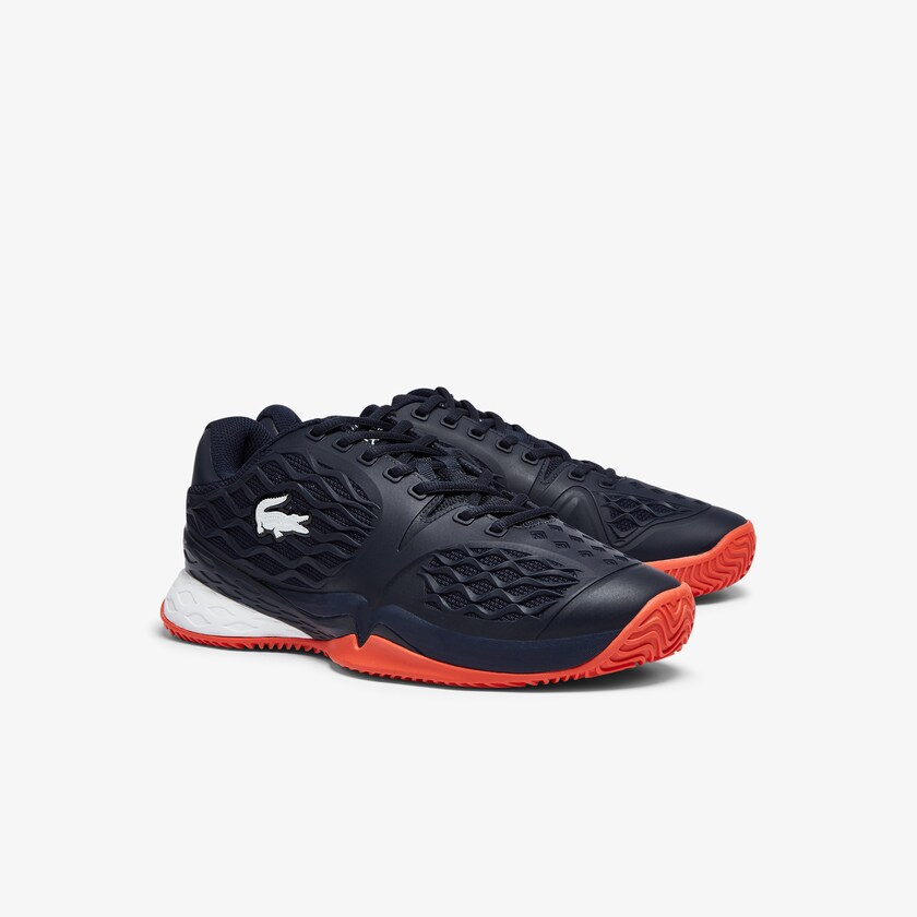 Sapatilhas Azul Marinho Vermelhas Masculino Lacoste LC Scale Roland Garros Textile JF8-91209C9
