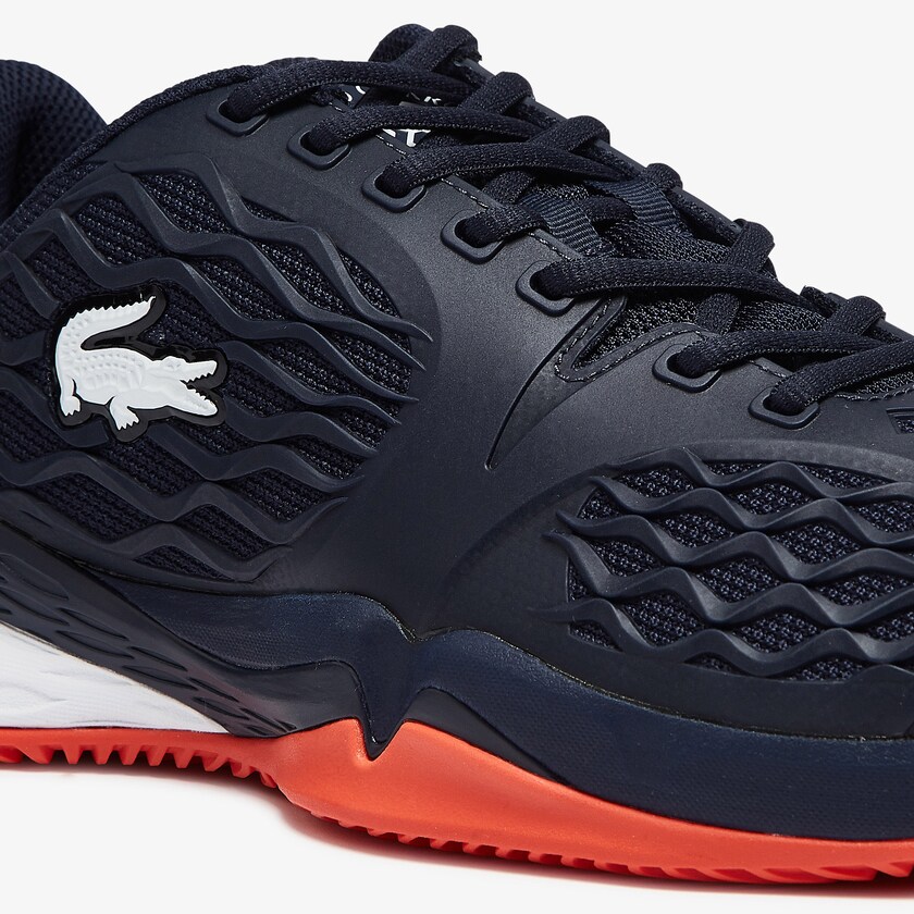 Sapatilhas Azul Marinho Vermelhas Masculino Lacoste LC Scale Roland Garros Textile JF8-91209C9