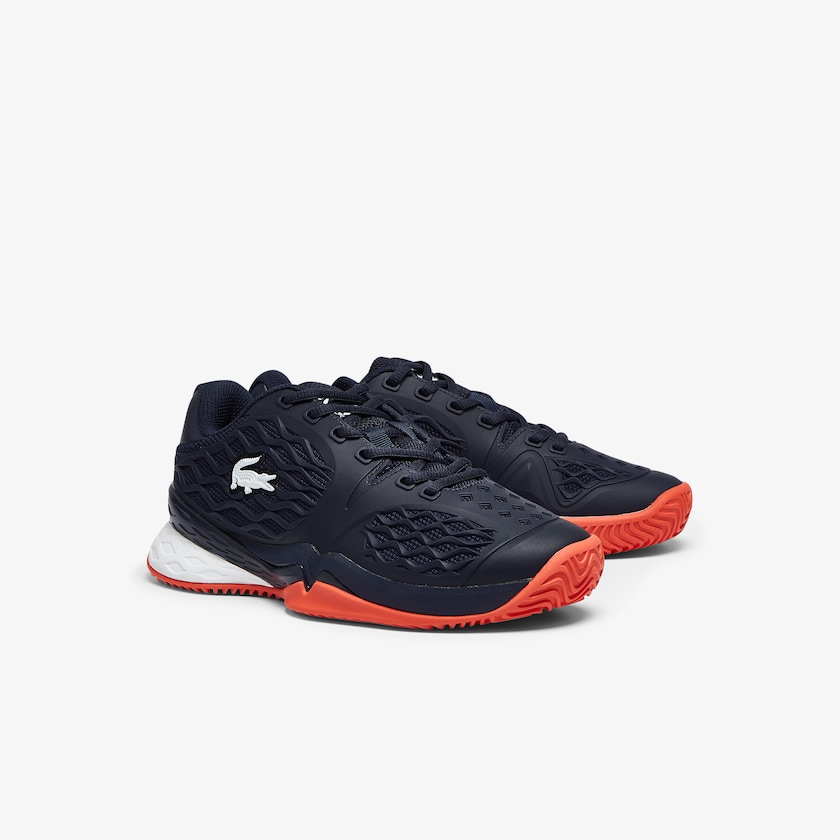 Sapatilhas Azul Marinho Vermelhas Feminino Lacoste LC Scale Roland Garros Textile ET6-97839J1