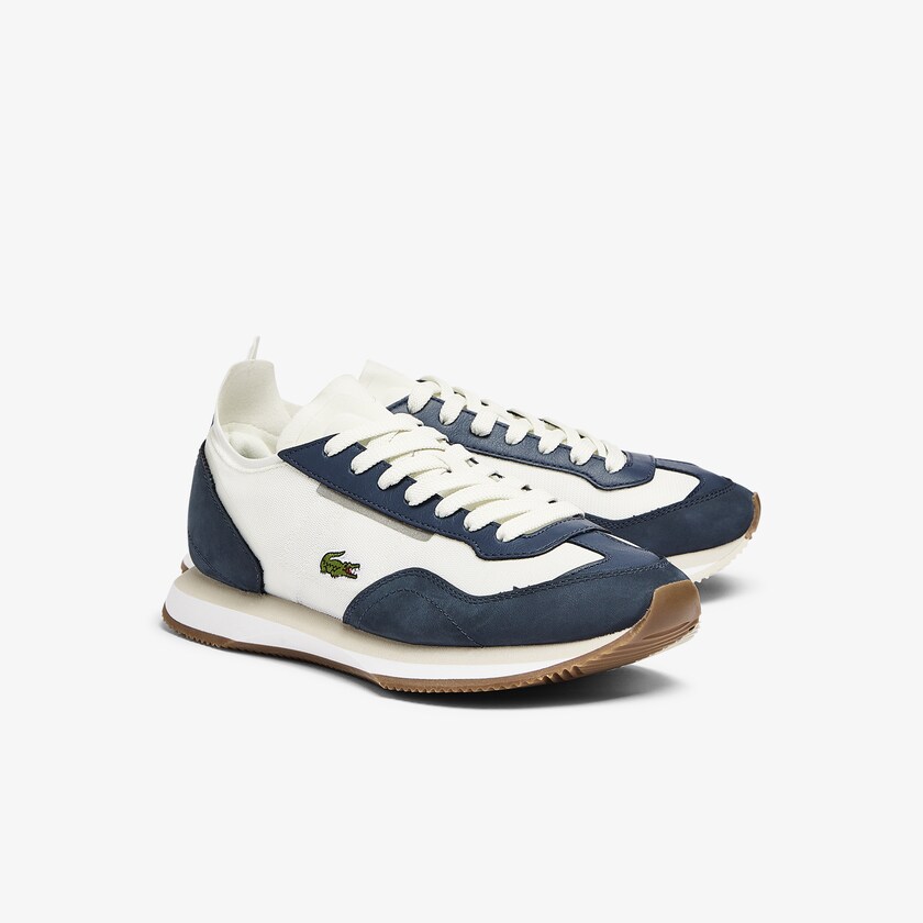 Sapatilhas Branco Azul Marinho Feminino Lacoste Match Break Textile TL2-04600B3
