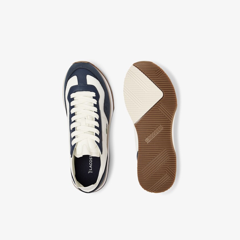 Sapatilhas Branco Azul Marinho Feminino Lacoste Match Break Textile TL2-04600B3