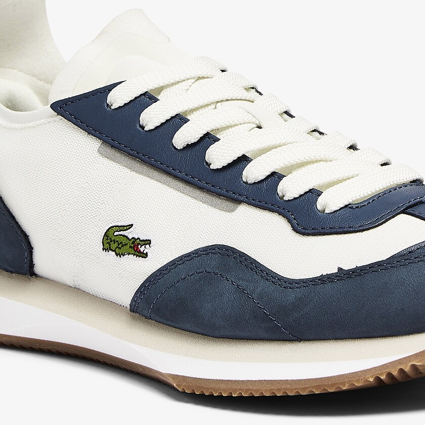 Sapatilhas Branco Azul Marinho Feminino Lacoste Match Break Textile TL2-04600B3