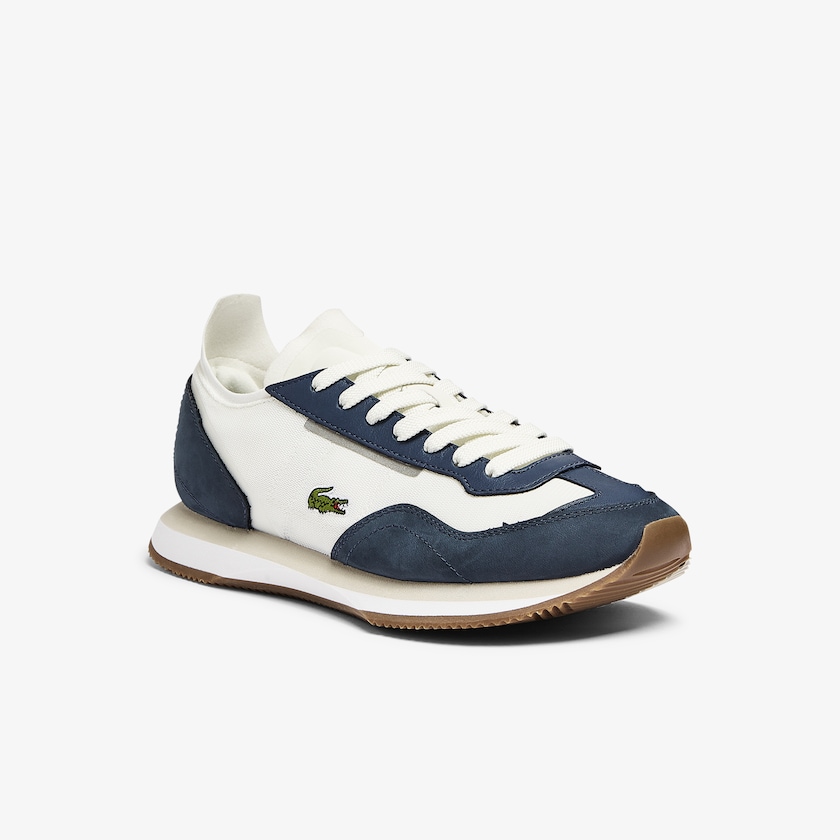 Sapatilhas Branco Azul Marinho Feminino Lacoste Match Break Textile TL2-04600B3