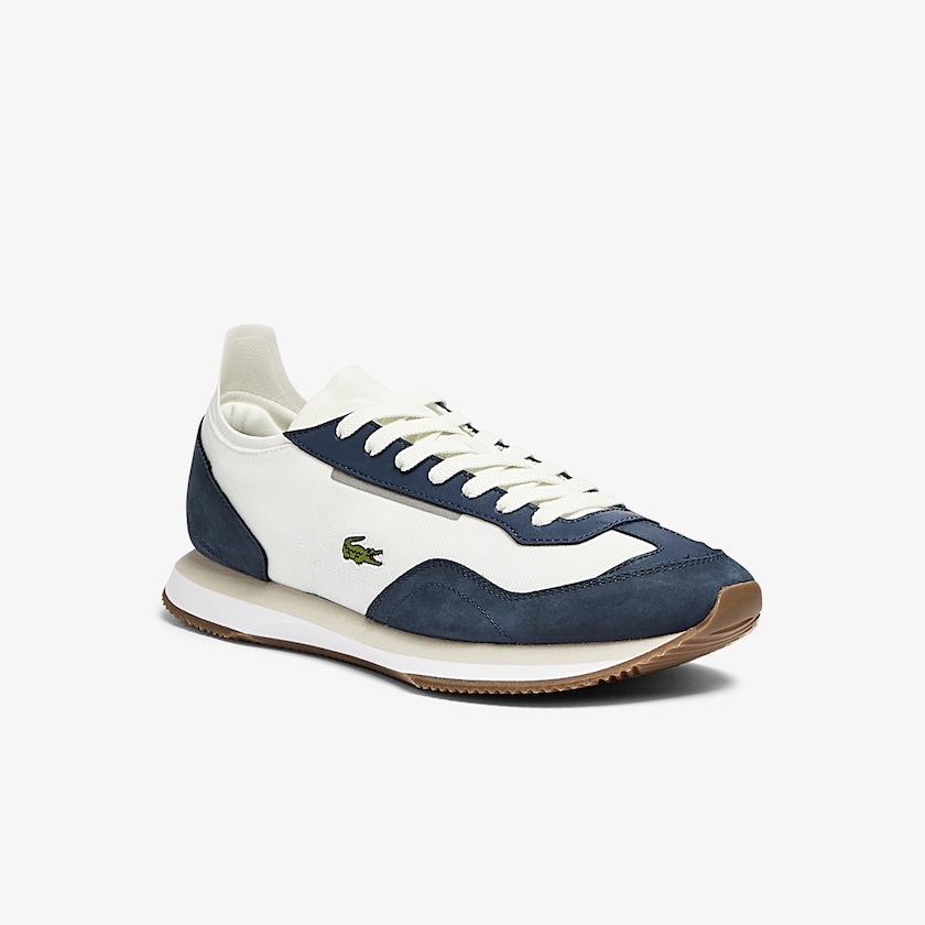 Sapatilhas Branco Azul Marinho Masculino Lacoste Match Break Textile DP3-89598J7
