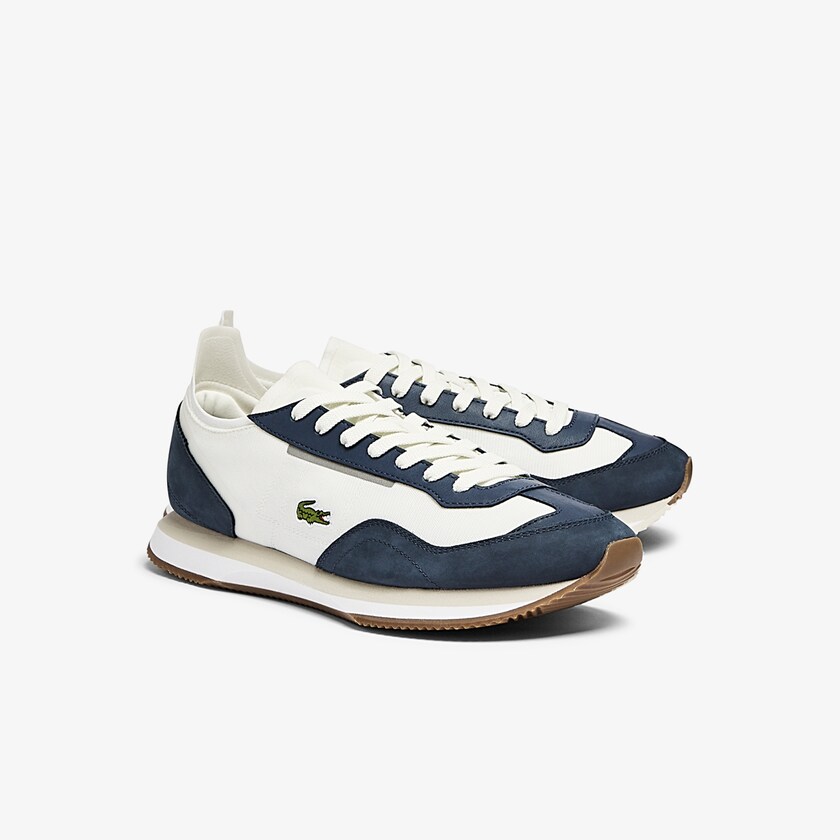 Sapatilhas Branco Azul Marinho Masculino Lacoste Match Break Textile XZ5-90999R5