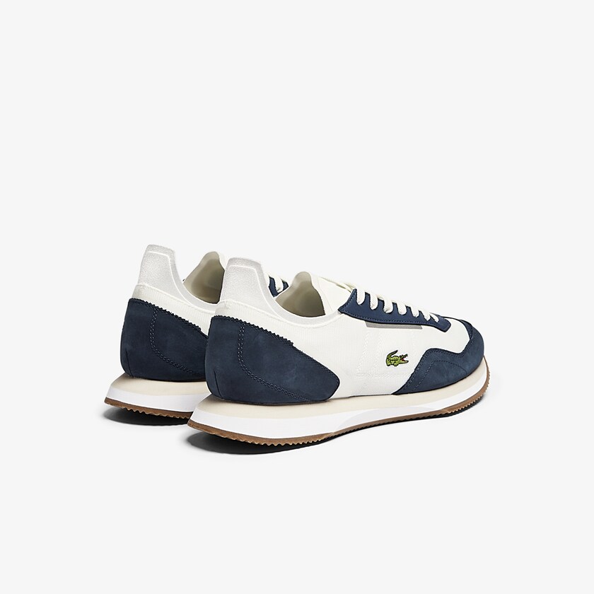 Sapatilhas Branco Azul Marinho Masculino Lacoste Match Break Textile XZ5-90999R5