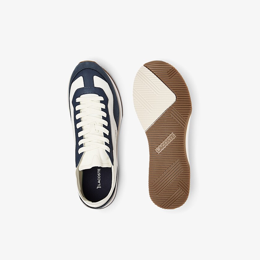 Sapatilhas Branco Azul Marinho Masculino Lacoste Match Break Textile XZ5-90999R5