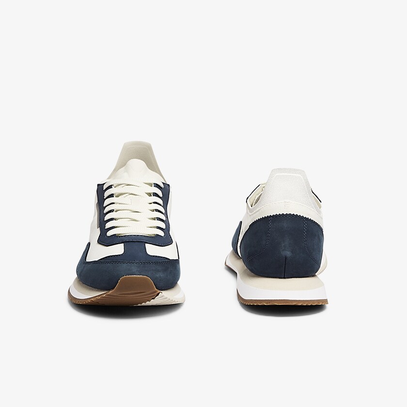 Sapatilhas Branco Azul Marinho Masculino Lacoste Match Break Textile XZ5-90999R5