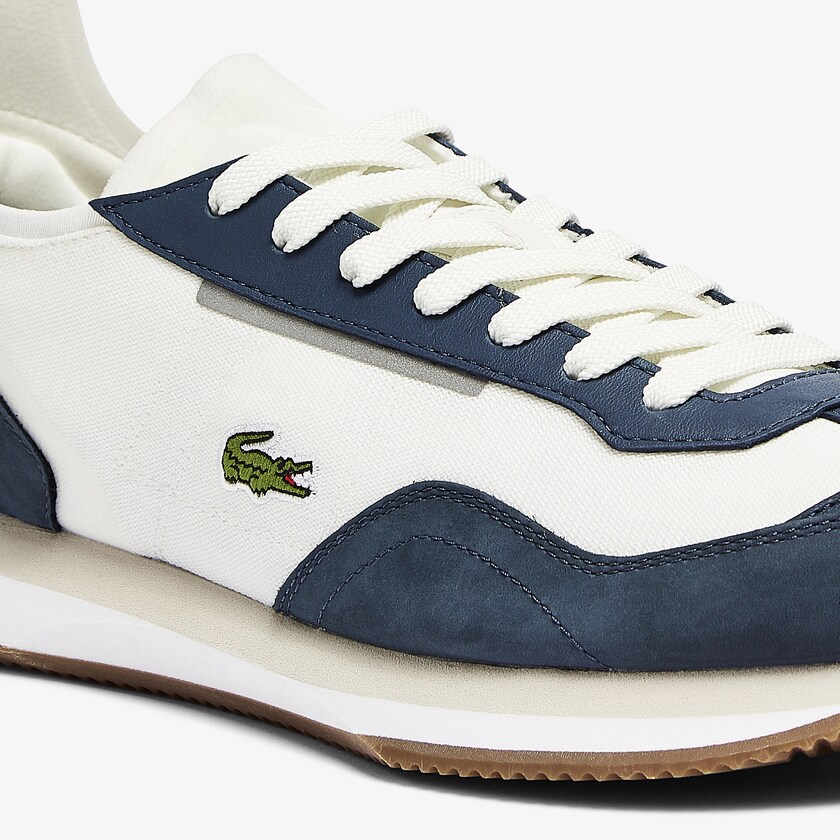 Sapatilhas Branco Azul Marinho Masculino Lacoste Match Break Textile XZ5-90999R5