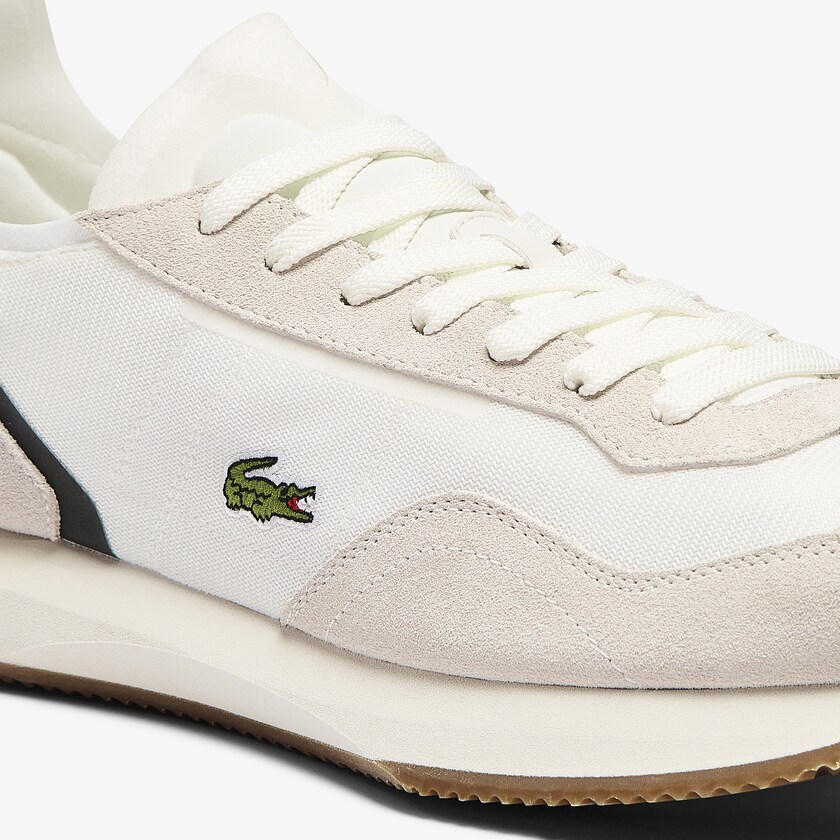 Sapatilhas Bege Verdes Masculino Lacoste Match Break Textile and Suede YH7-70517H3