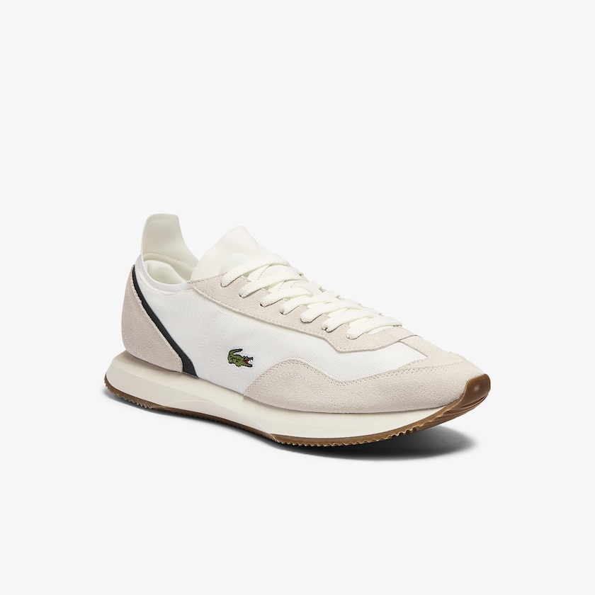 Sapatilhas Bege Verdes Masculino Lacoste Match Break Textile and Suede YH7-70517H3