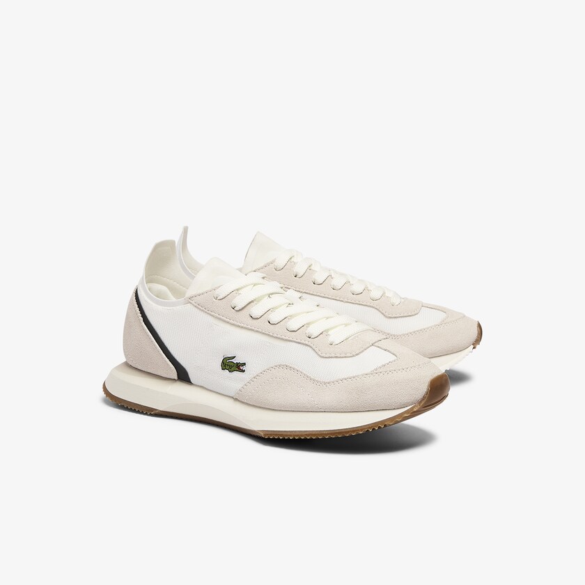 Sapatilhas Branco Verdes Escuro Feminino Lacoste Match Break Textile and Suede QC8-38333D1