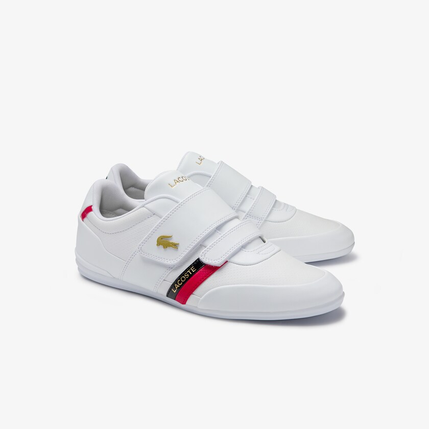 Sapatilhas Branco Vermelhas Masculino Lacoste Misano Strap Leather and Synthetic MJ7-66736Y7