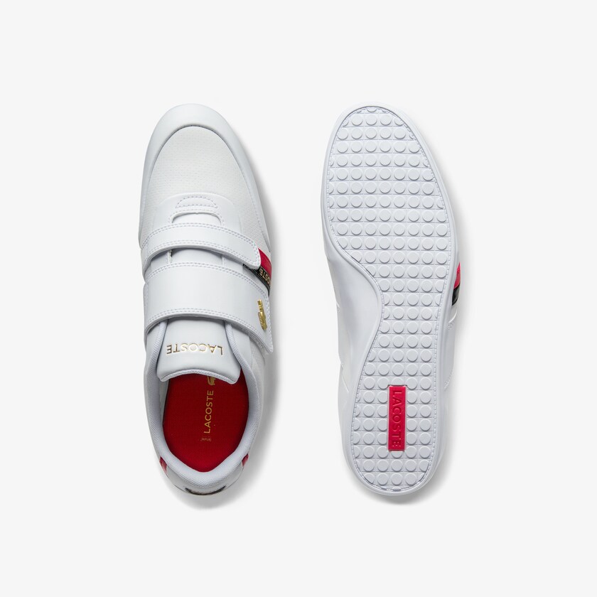 Sapatilhas Branco Vermelhas Masculino Lacoste Misano Strap Leather and Synthetic MJ7-66736Y7